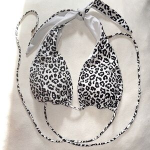 BuffBunny Black and White Cheetah Print Bikini Triangle Top Swimwear Size XS